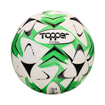 Bola-Futsal-Branco-e-Verde-Slick-|-Topper-Tamanho--UN---Cor--BRANCO-0